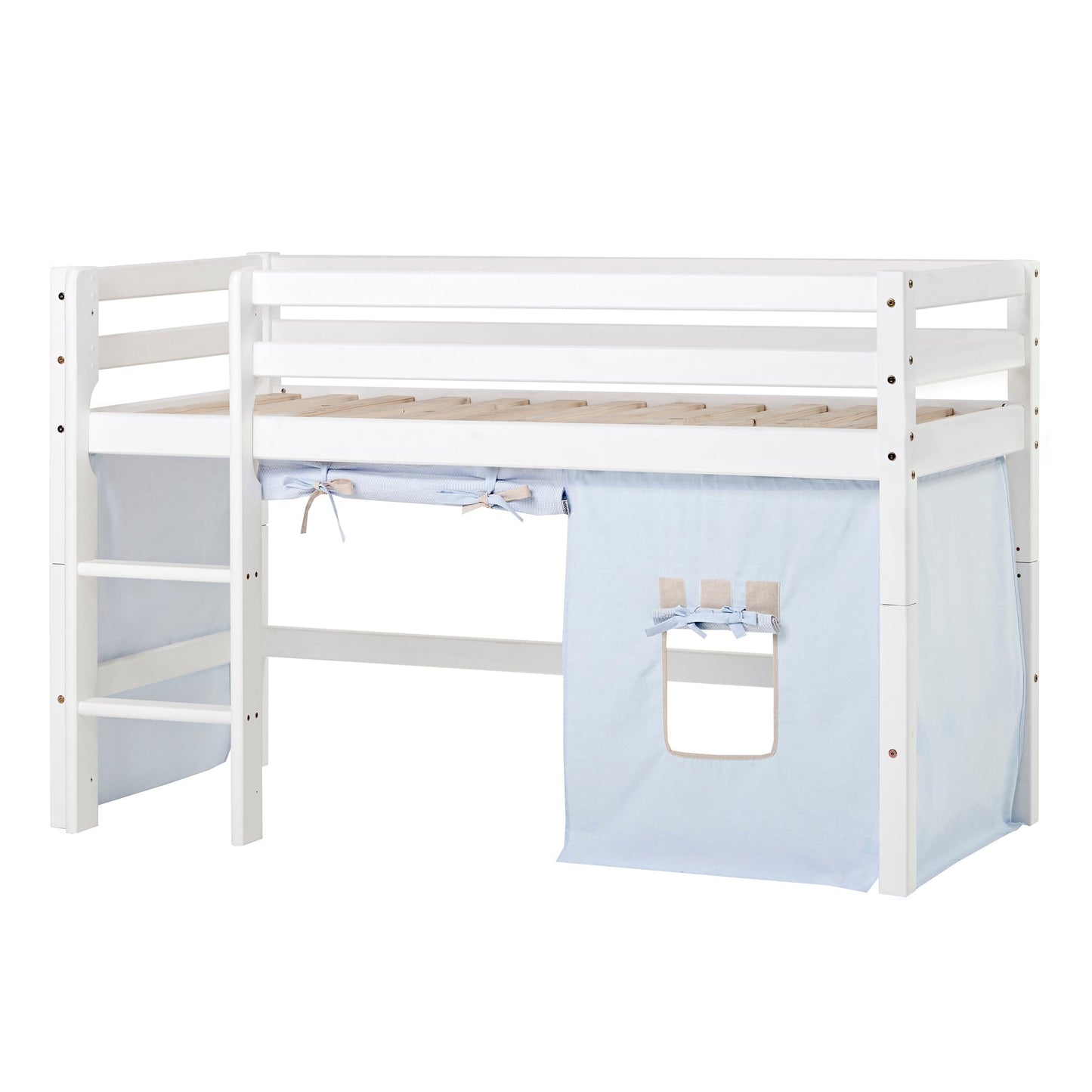 Hoppekids ECO Dream Mid-Height Bed with Fairytale Knight Bed Curtain