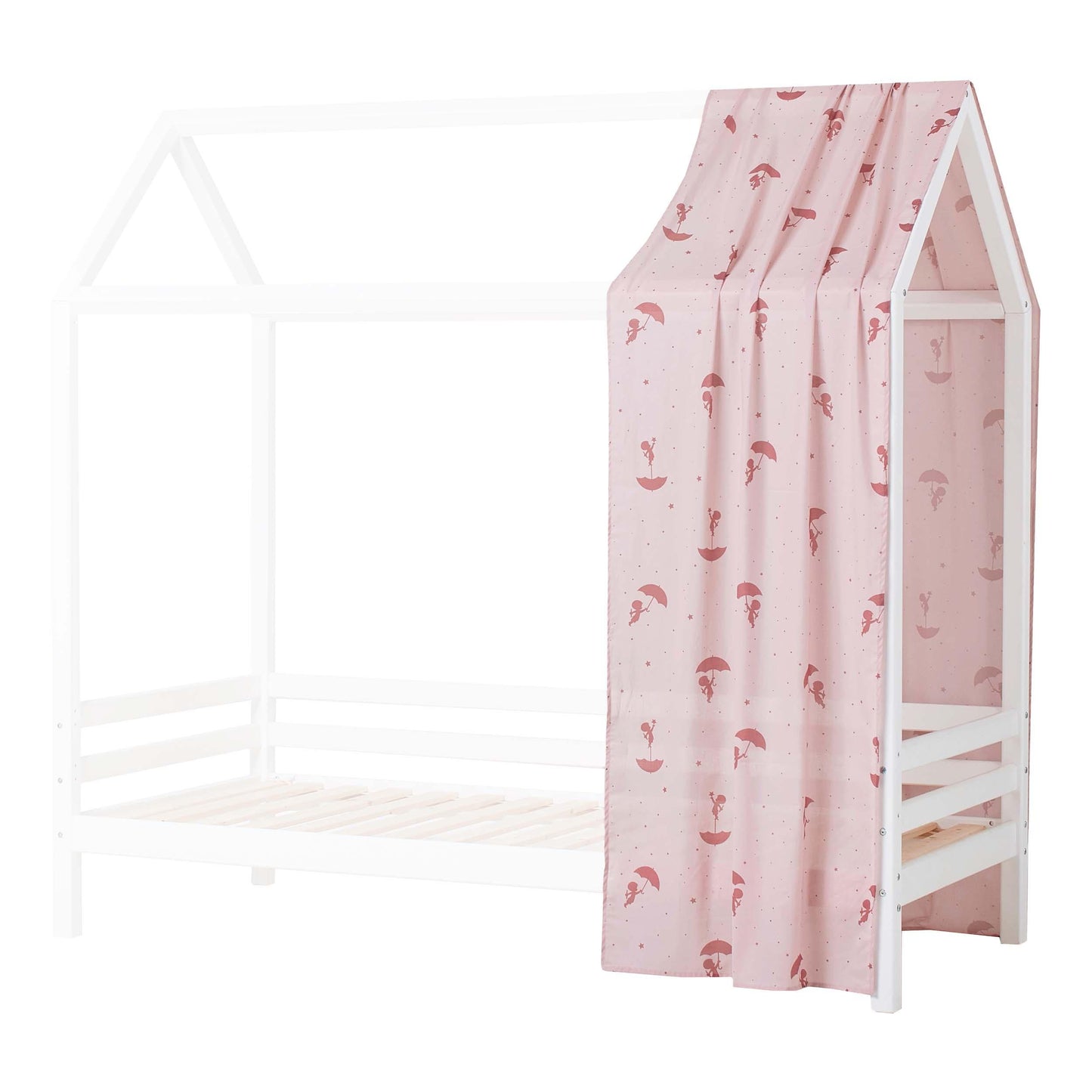 Hoppekids Ole Lukoie Bed Curtain for House Bed, Red