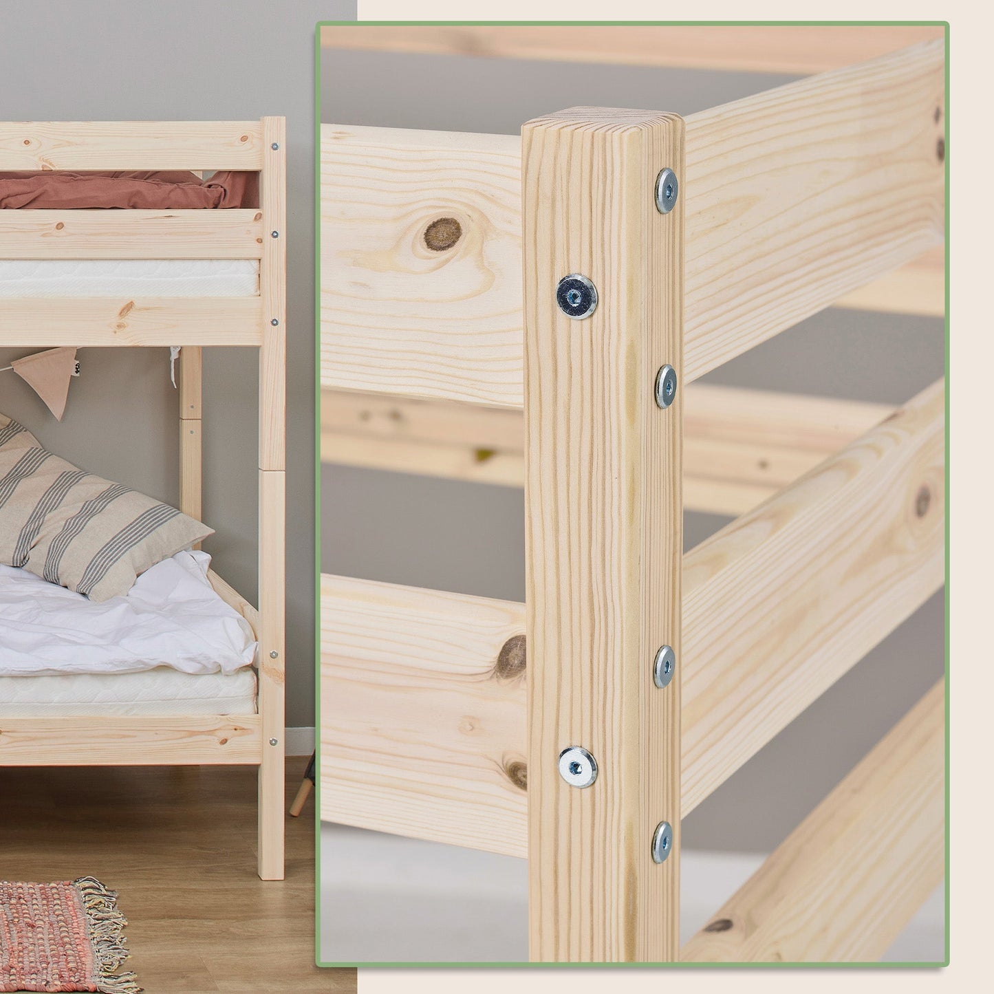Hoppekids ECO Comfort Køjeseng med 2 Madrasser 70x160 / 90x200