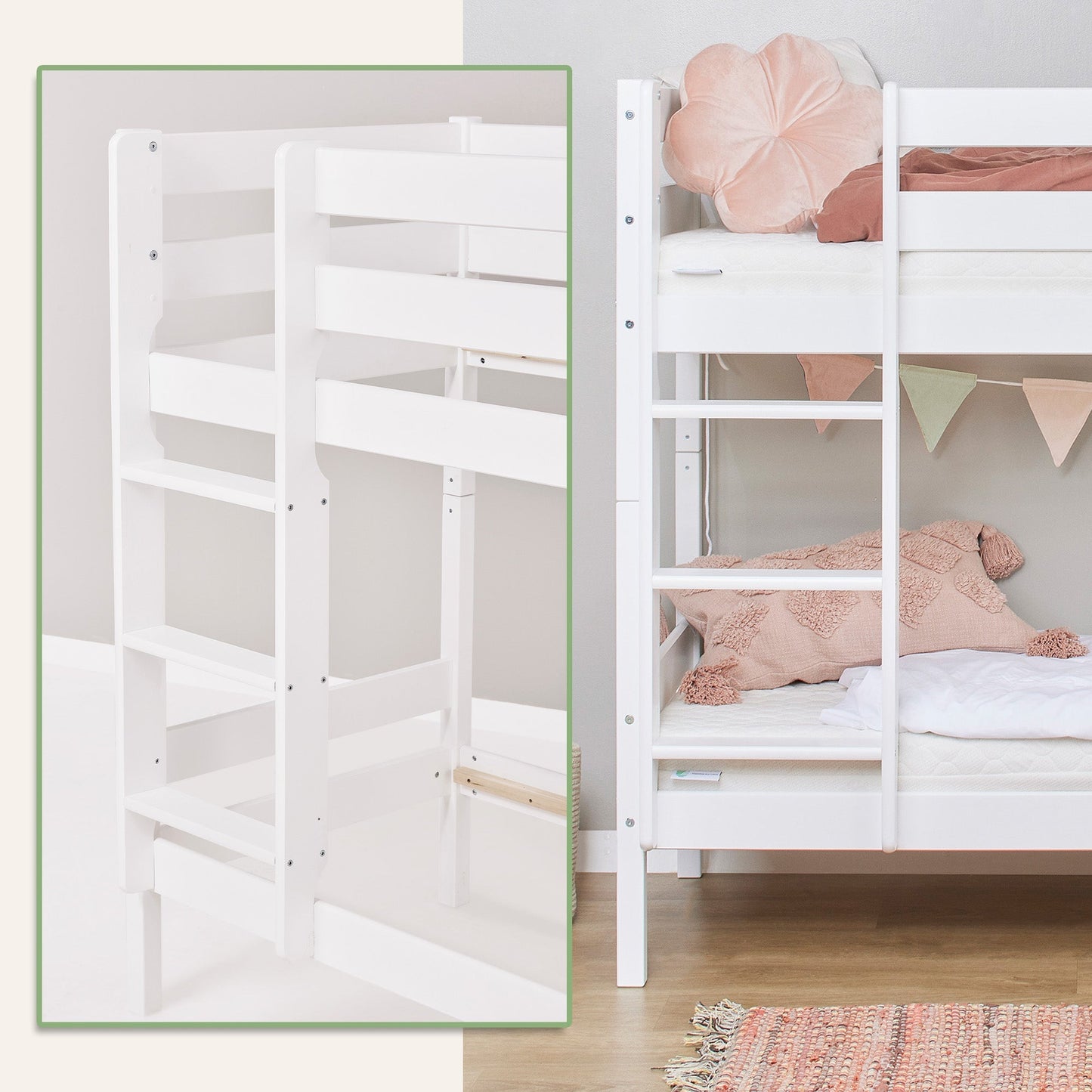 Hoppekids ECO Comfort Køjeseng med 2 Madrasser 70x160 / 90x200