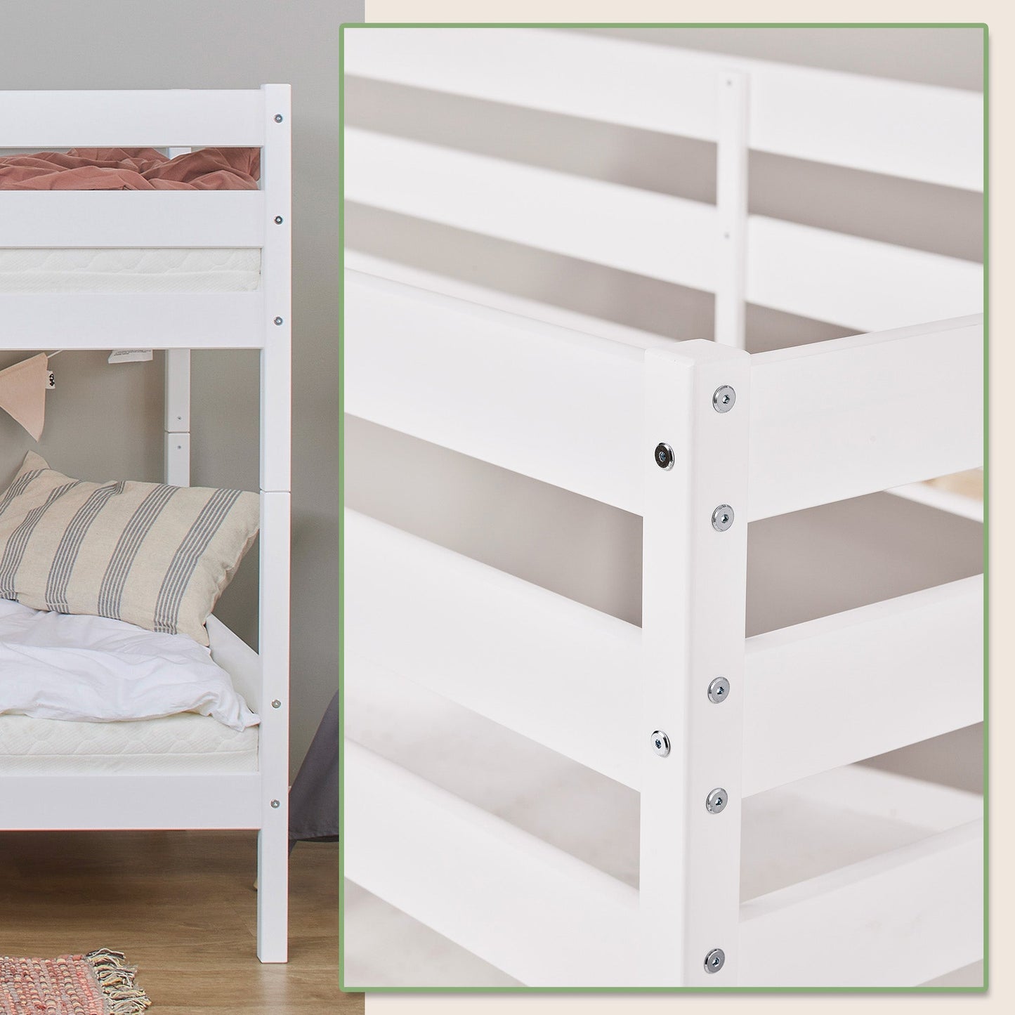 Hoppekids ECO Comfort Køjeseng med 2 Madrasser 70x160 / 90x200