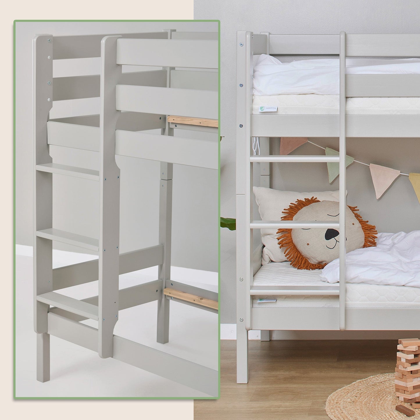 Hoppekids ECO Comfort Køjeseng med 2 Madrasser 70x160 / 90x200