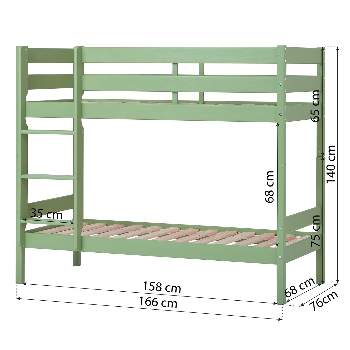 Hoppekids ECO Comfort Køjeseng med 2 Madrasser 70x160 / 90x200