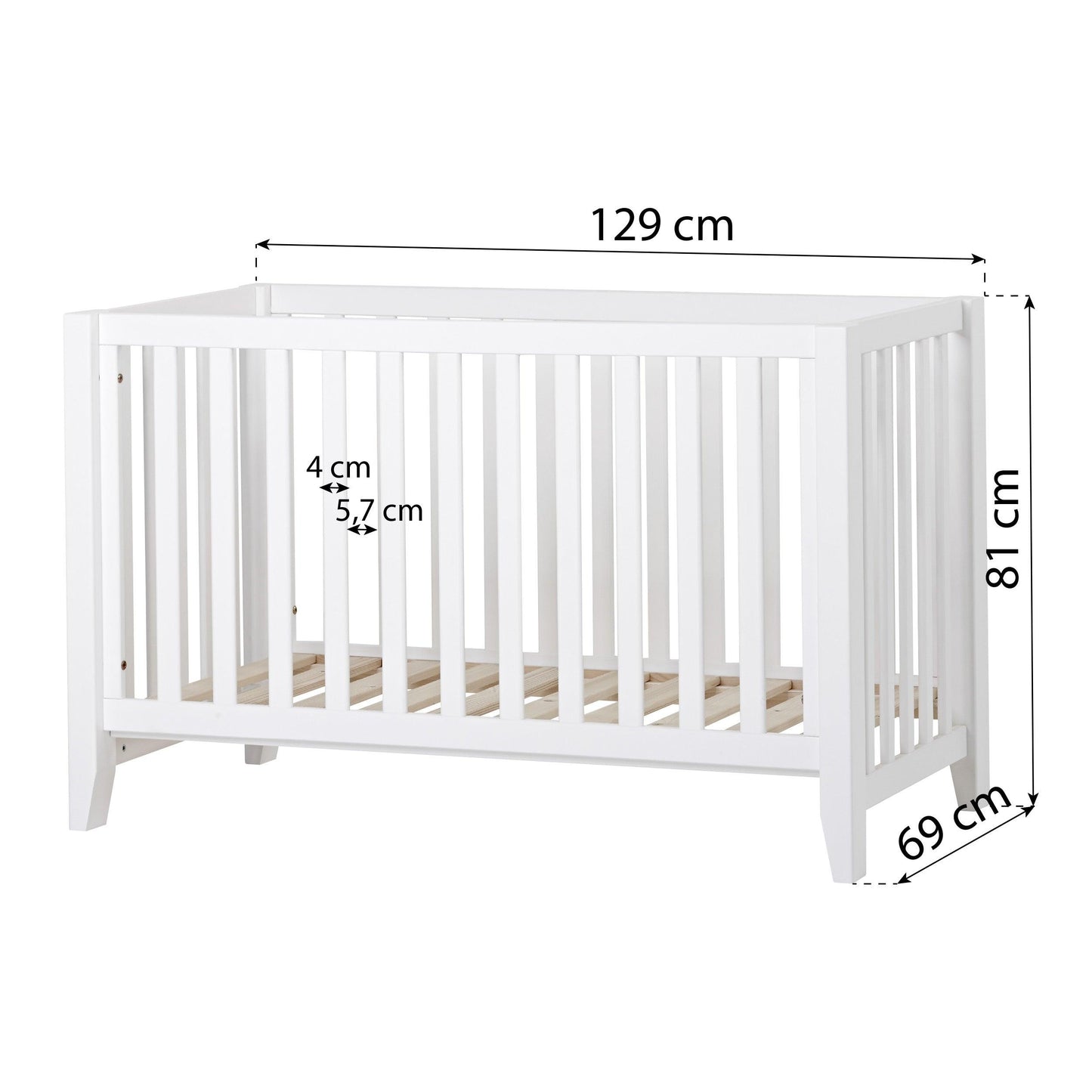 ANTON Baby Bed 60x120 White