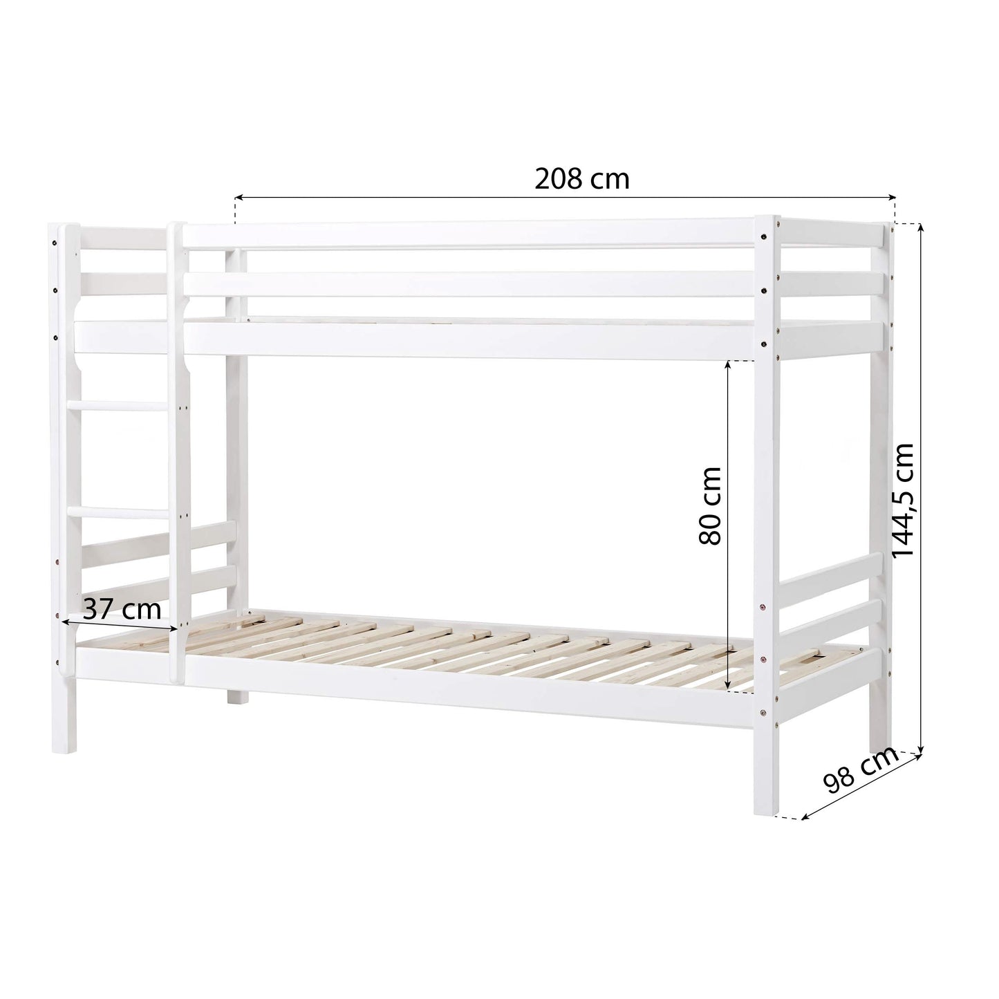 Hoppekids ECO Dream Bunk Bed, white.