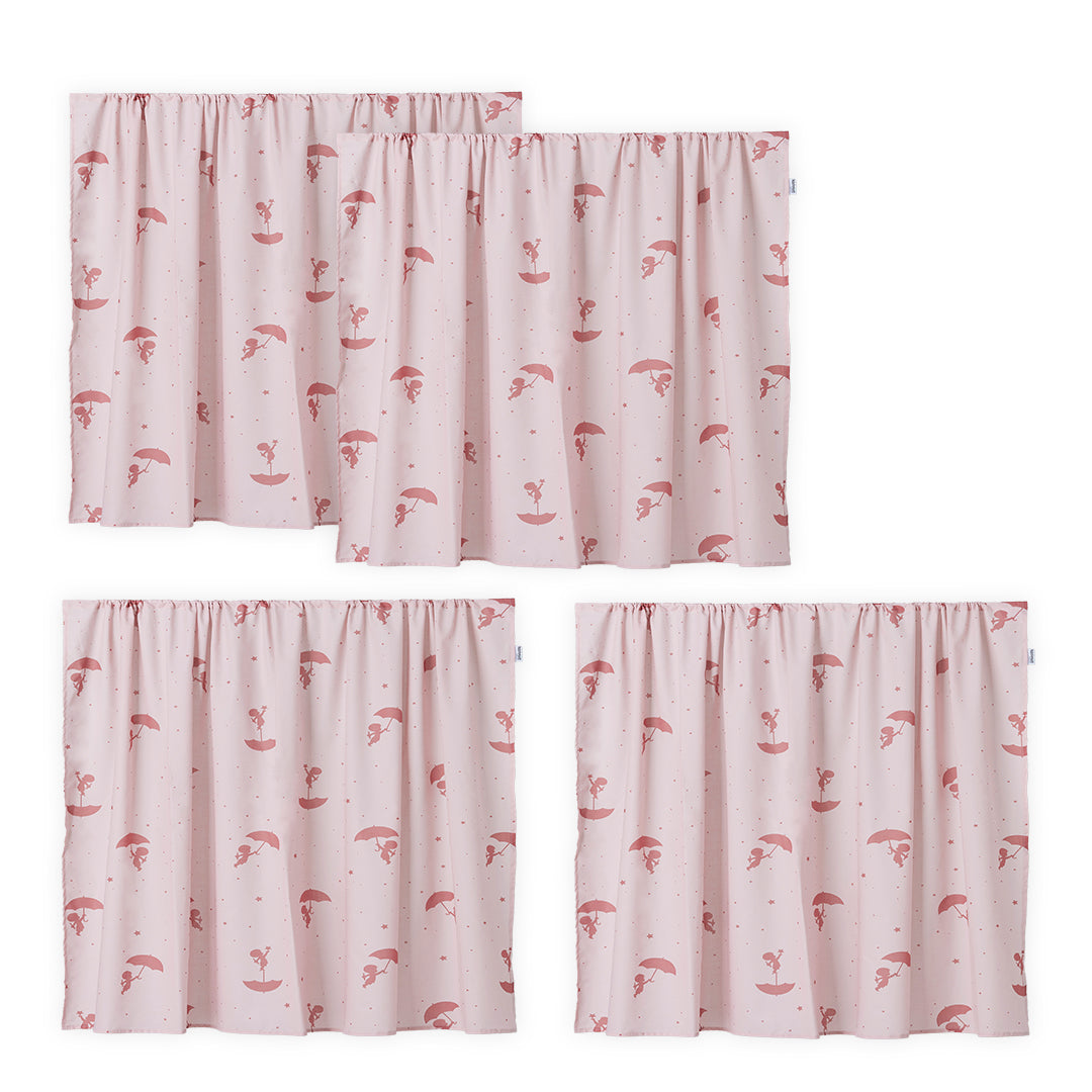 Hoppekids ECO Luxury Mid-High Bed with Red Ole Lukoie Bed Curtain