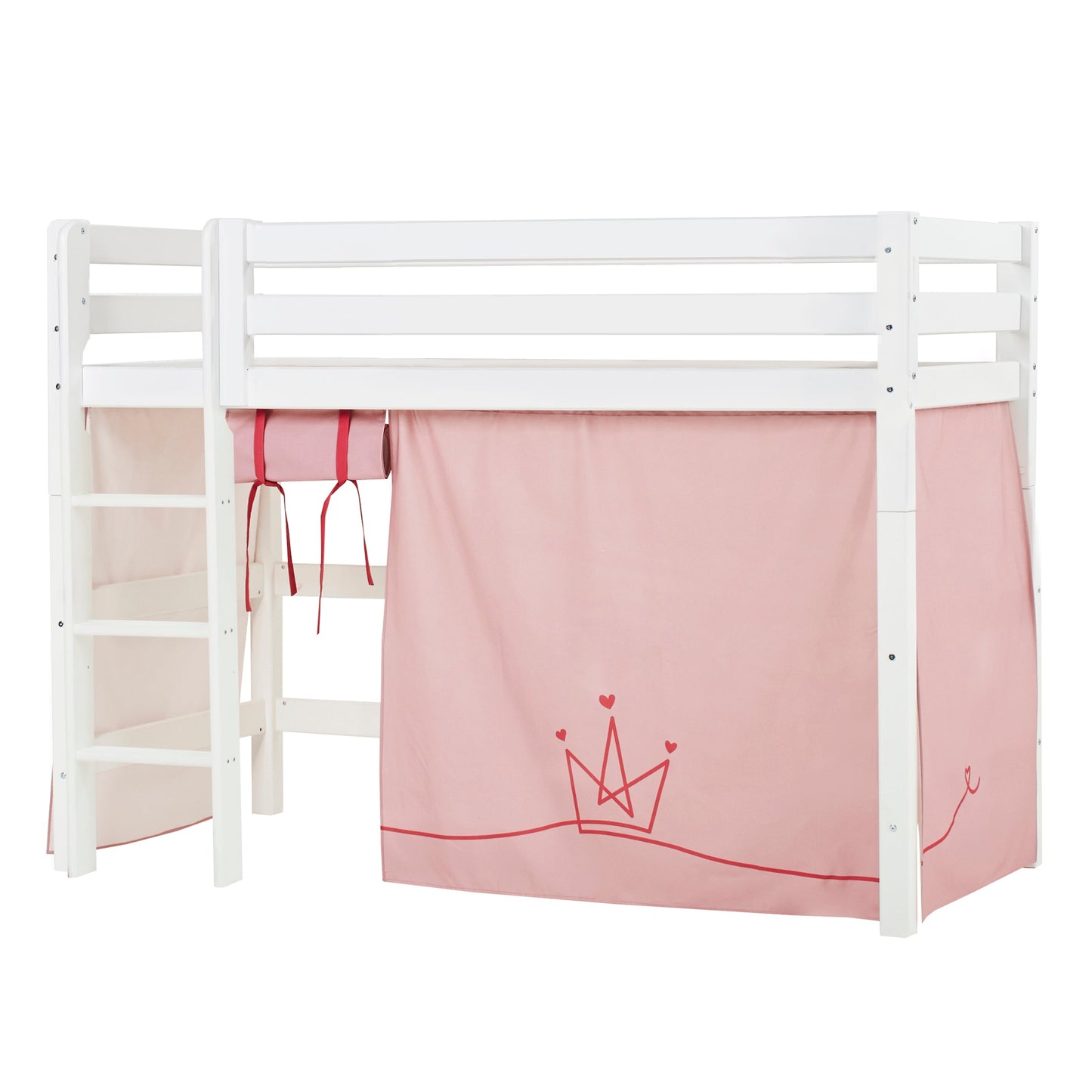 Hoppekids ECO Luxury Mid-High Bed with Princess Bed Curtain