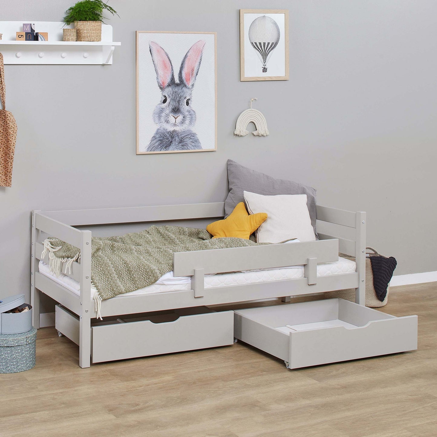 ECO Comfort Junior Bed 70x160 cm incl. Drawers and Guard Rail