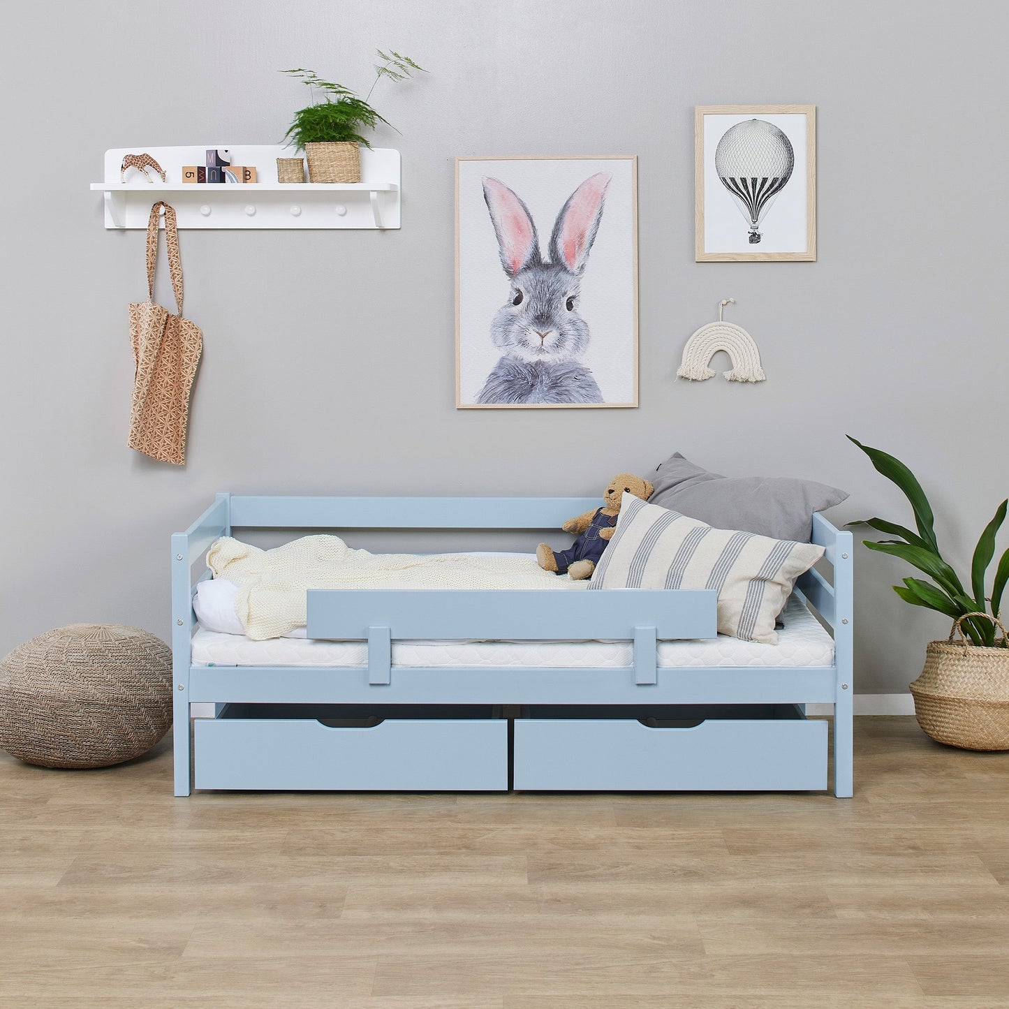 ECO Comfort Junior Bed 70x160 cm incl. Drawers and Guard Rail
