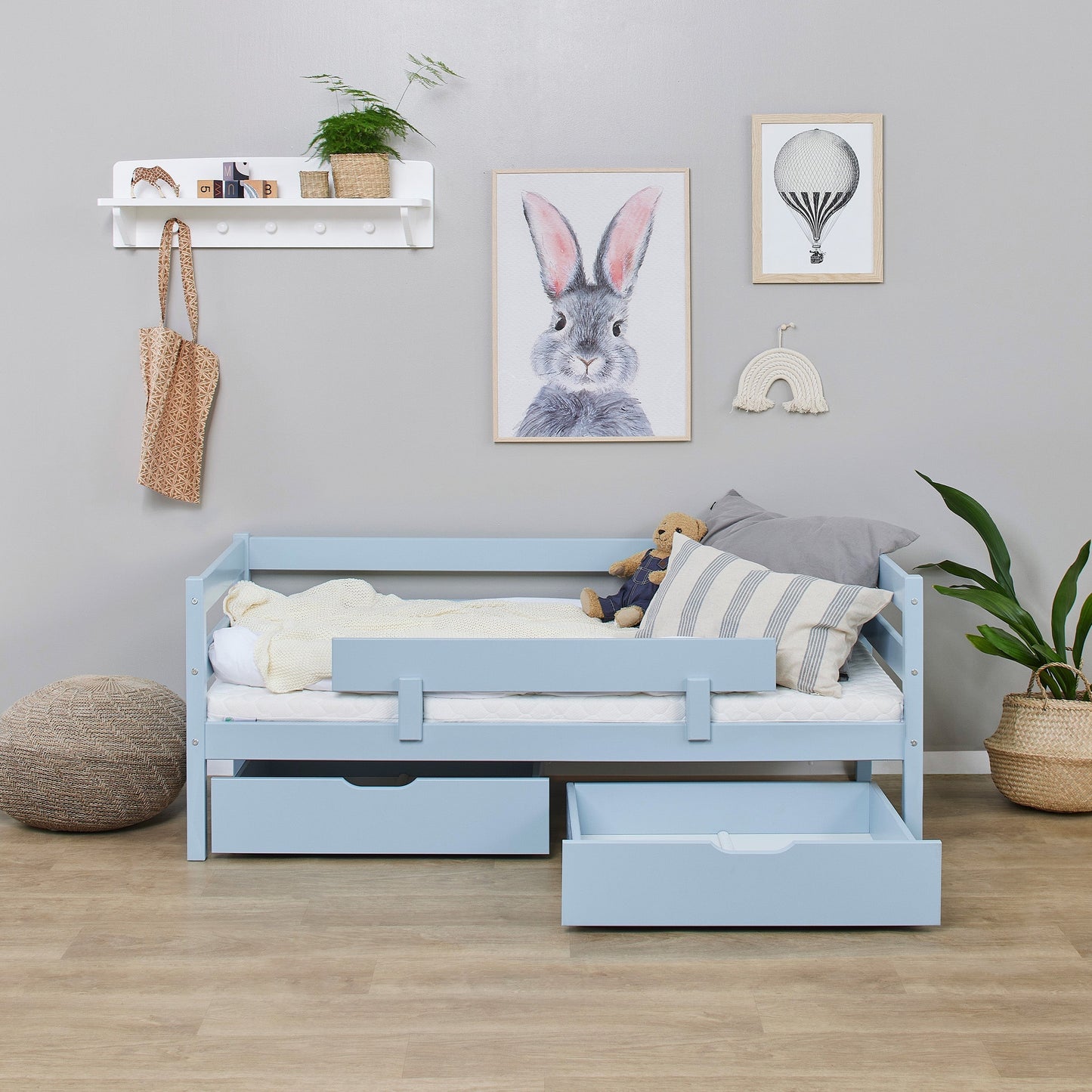 ECO Comfort Junior Bed 70x160 cm incl. Drawers and Guard Rail