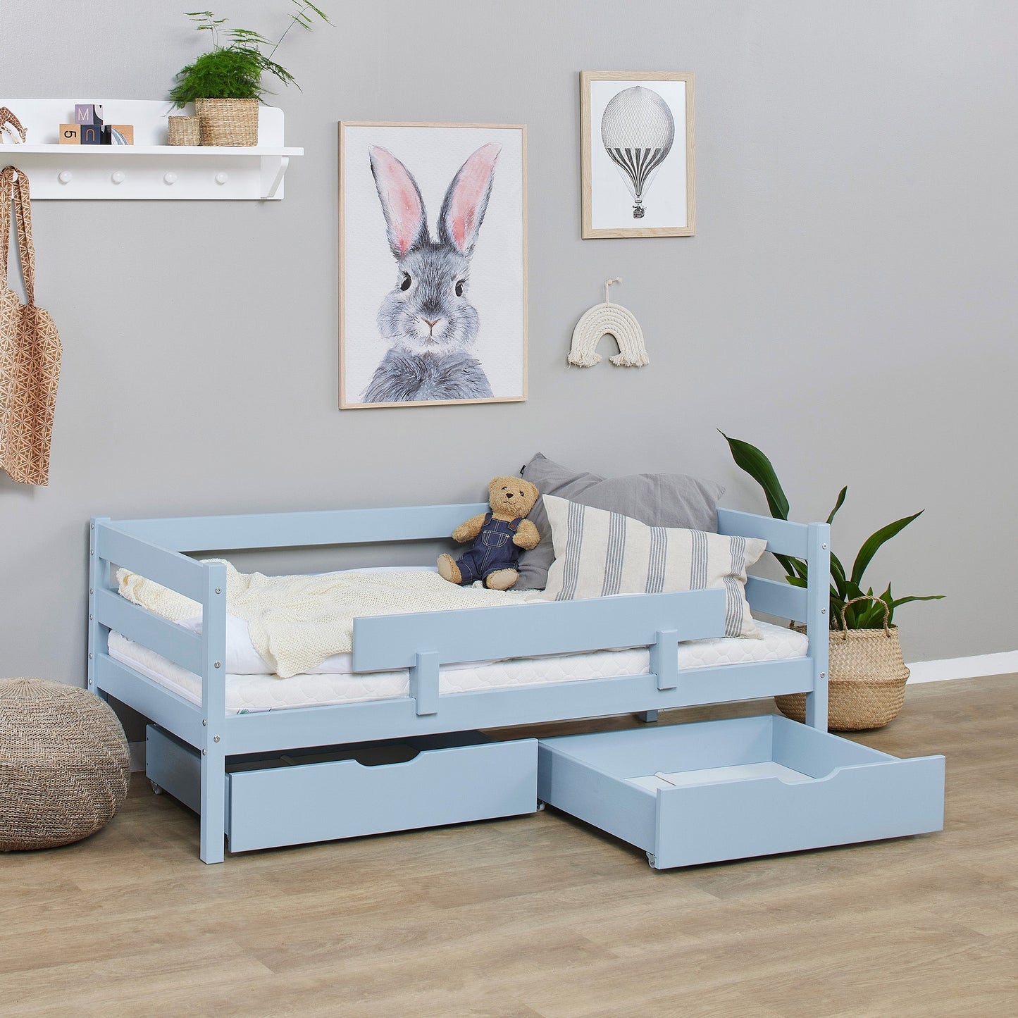 ECO Comfort Junior Bed 70x160 cm incl. Drawers and Guard Rail