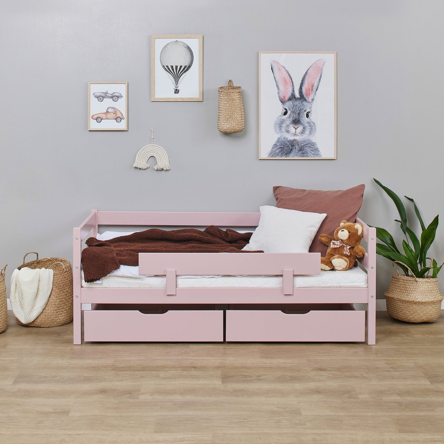 ECO Comfort Junior Bed 70x160 cm incl. Drawers and Guard Rail