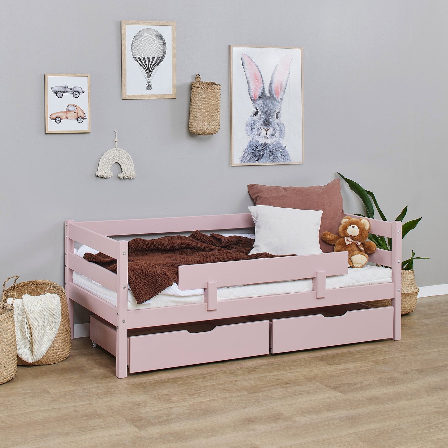 ECO Comfort Junior Bed 70x160 cm incl. Drawers and Guard Rail