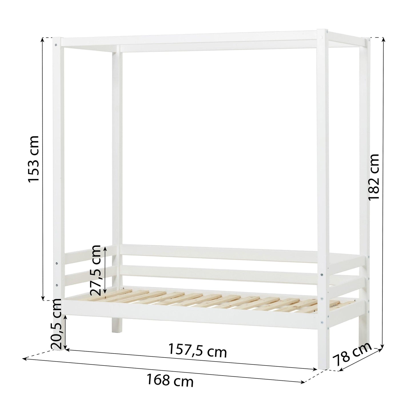 Hoppekids ECO Dream, Four-Poster Bed, white