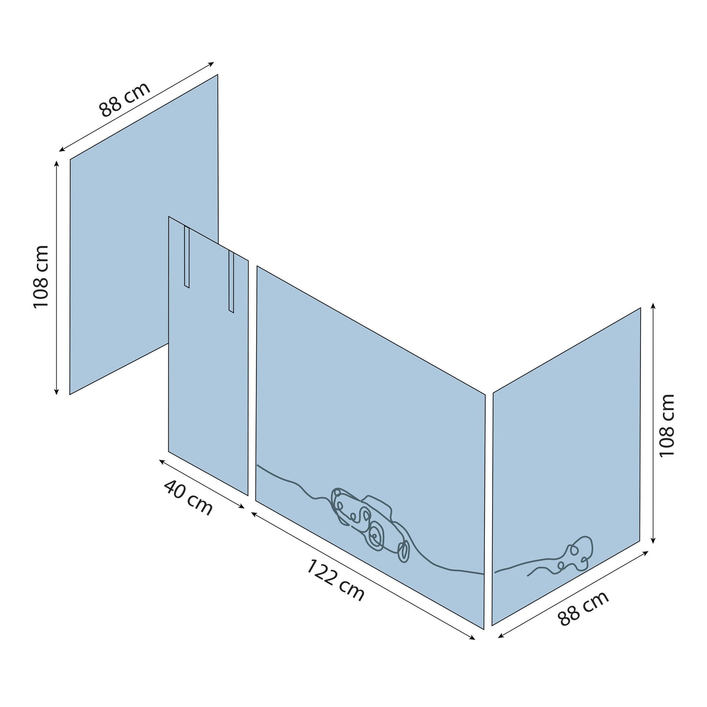 ECO Luxury Mid-High Bed with Cars Curtain from Hoppekids