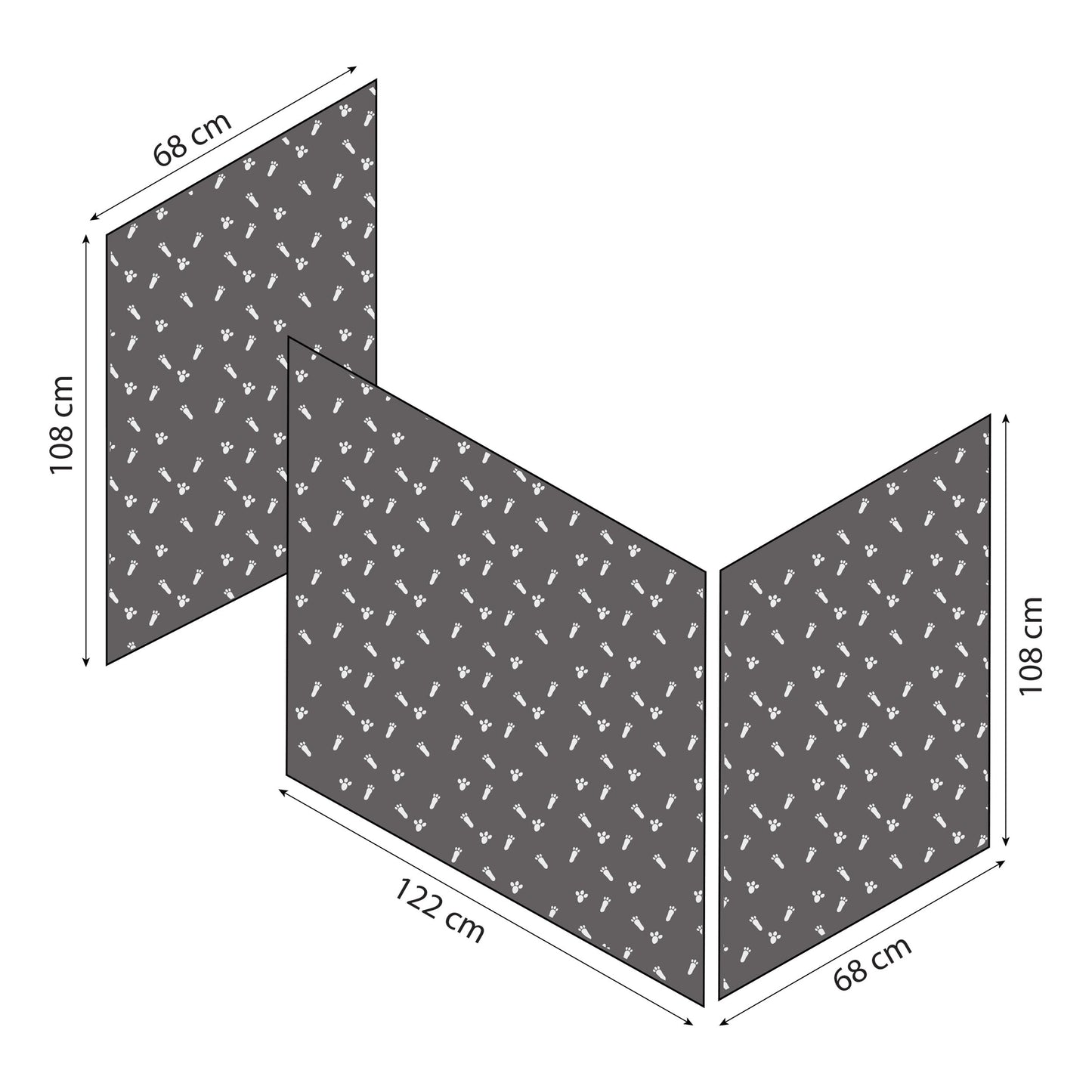 Hoppekids ECO Luxury Mid-High Bed with Pets Granite Grey Bed Curtain
