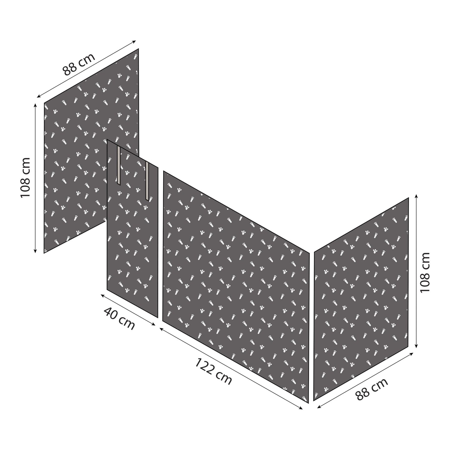 Hoppekids ECO Luxury Mid-High Bed with Pets Granite Grey Bed Curtain