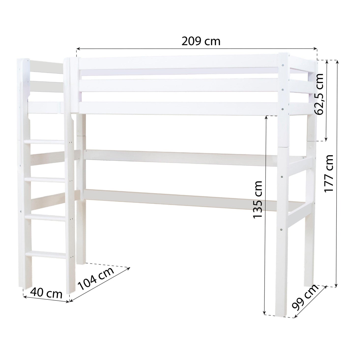 Hoppekids ECO Luxury High Bed, white