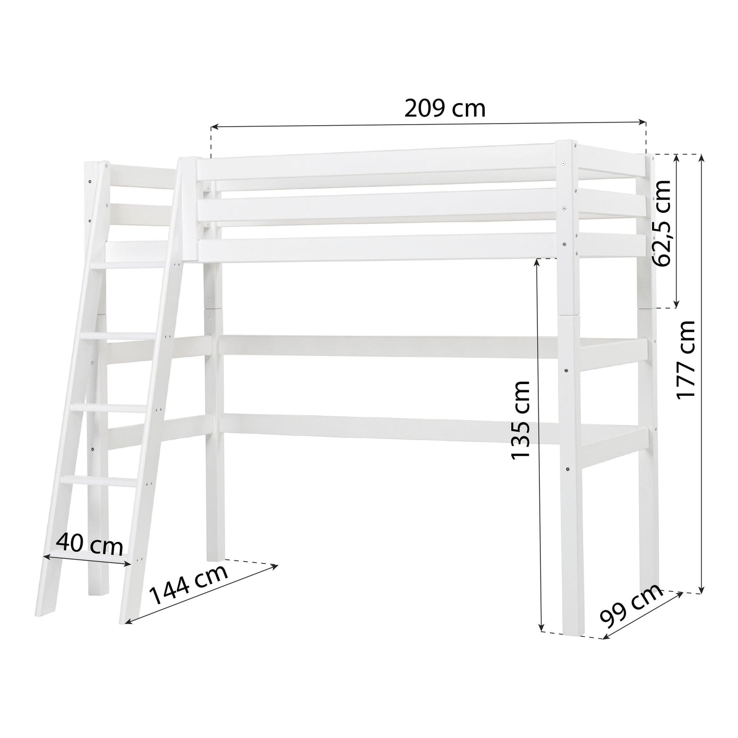 Hoppekids ECO Luxury High Bed, white