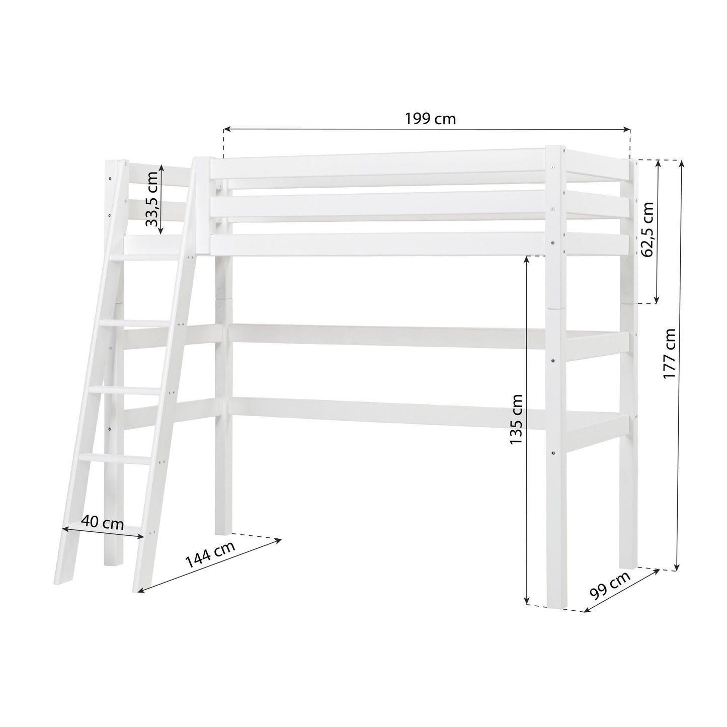 Hoppekids ECO Luxury High Bed, white