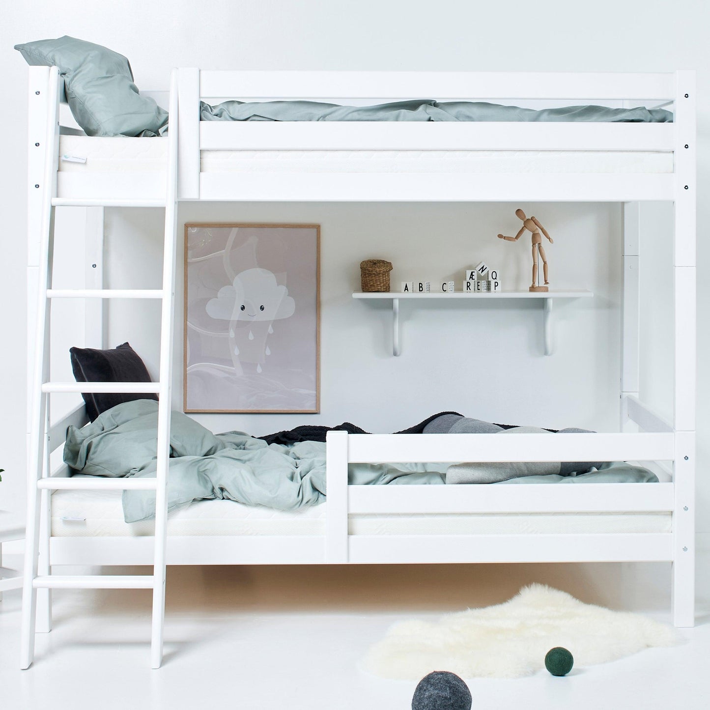 Hoppekids ECO Luxury Bunk Bed with Two Bed Rails