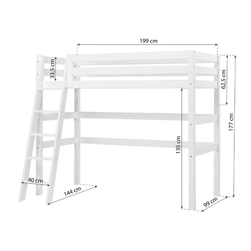 Hoppekids ECO Luxury, Loft bed, white