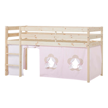 Hoppekids ECO Comfort Mid-High Bed with Fairytale Flower Bed Curtain