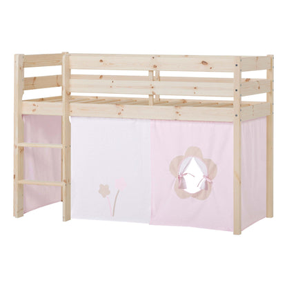 Hoppekids ECO Comfort Mid-High Bed with Fairytale Flower Bed Curtain