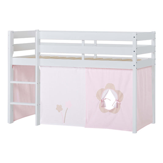 Hoppekids ECO Comfort Mid-High Bed with Fairytale Flower Bed Curtain
