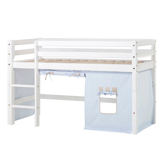 Hoppekids ECO Dream Mid-Height Bed with Fairytale Knight Bed Curtain