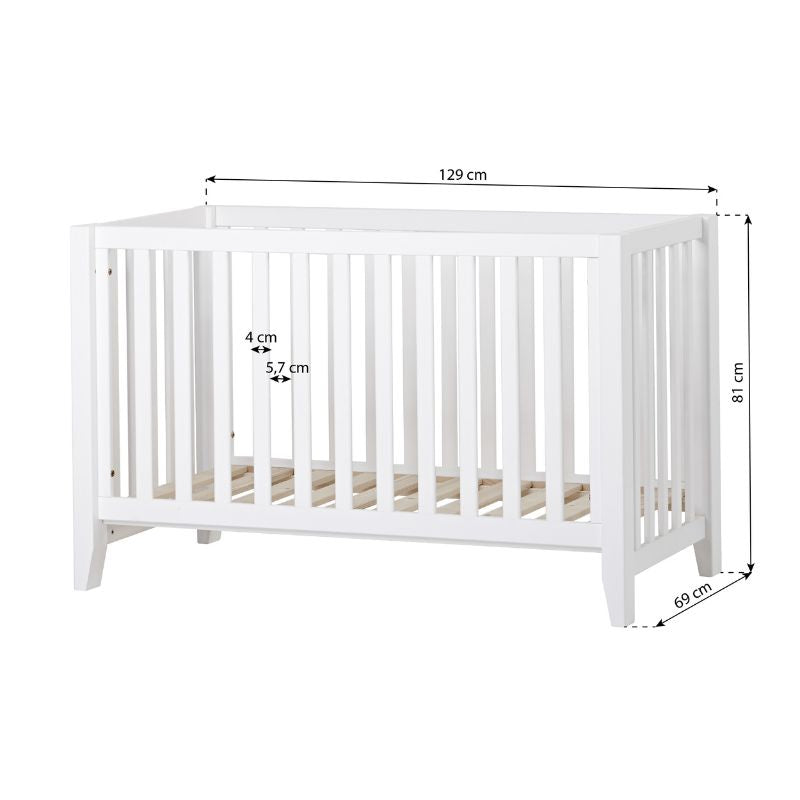Hoppekids Anton Crib, White, 60x120 cm