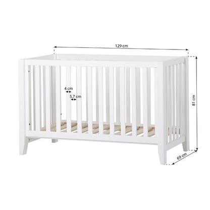 Hoppekids Anton Crib, White, 60x120 cm