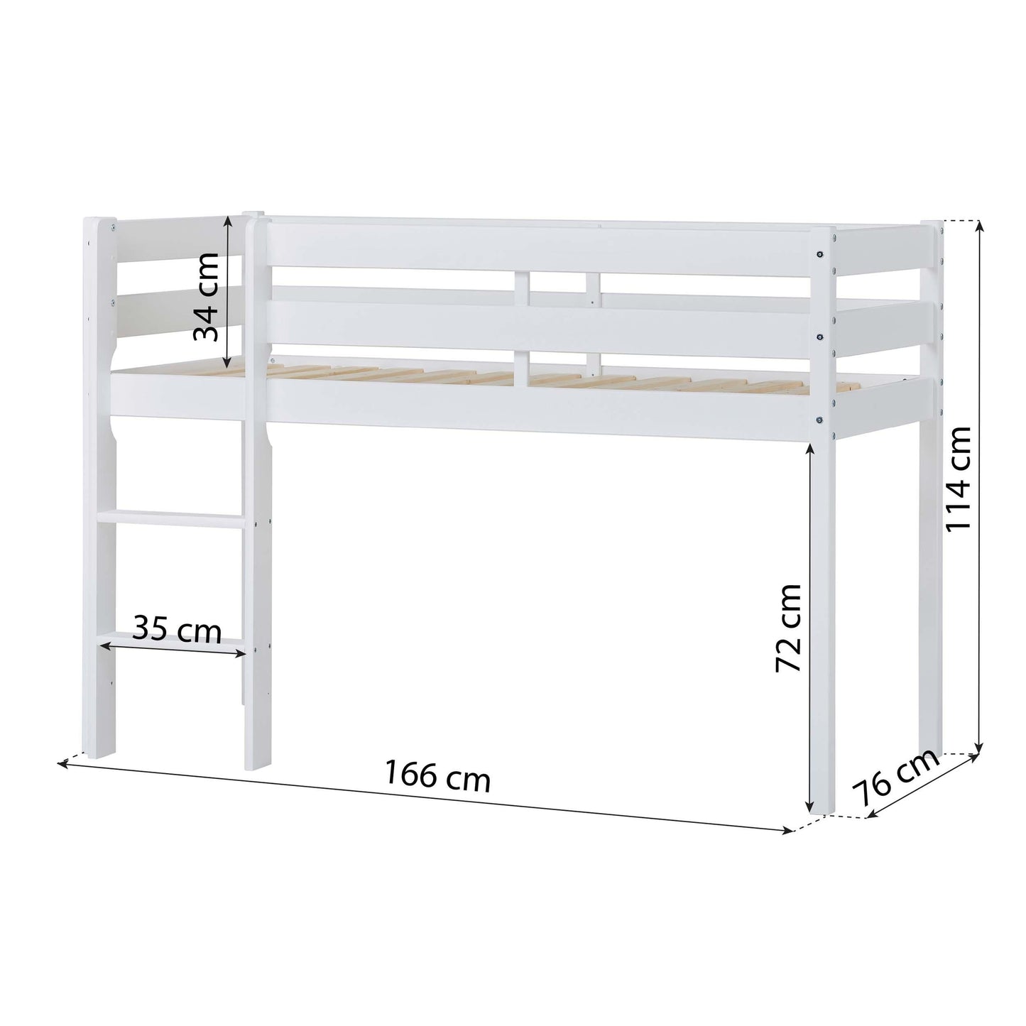 Unicorn Half-High ECO Comfort Bed with Curtain