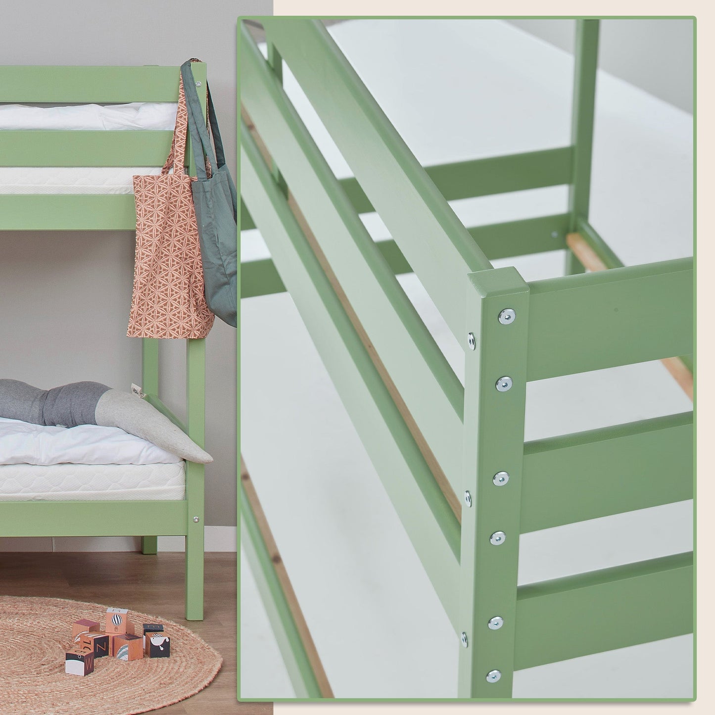 Hoppekids ECO Comfort Køjeseng med 2 Madrasser 70x160 / 90x200