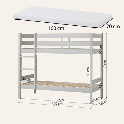 Hoppekids ECO Comfort Køjeseng med 2 Madrasser 70x160 / 90x200