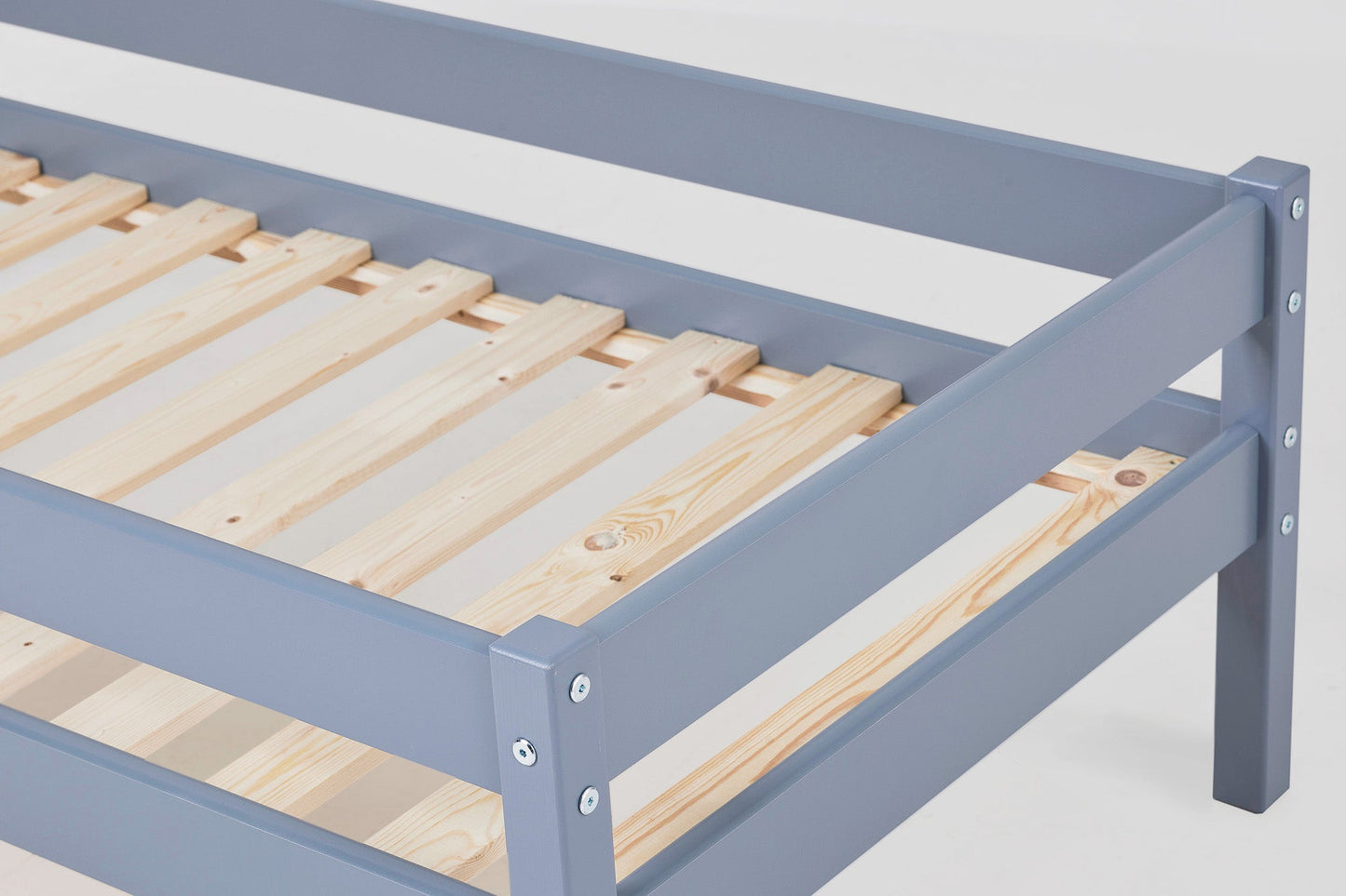 Hoppekids Junior Bed, 70x160cm, with Drawers & Bed Rail, Dusted Blue