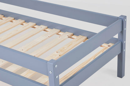 Hoppekids Junior Bed, 70x160cm, with Drawers & Bed Rail, Dusted Blue