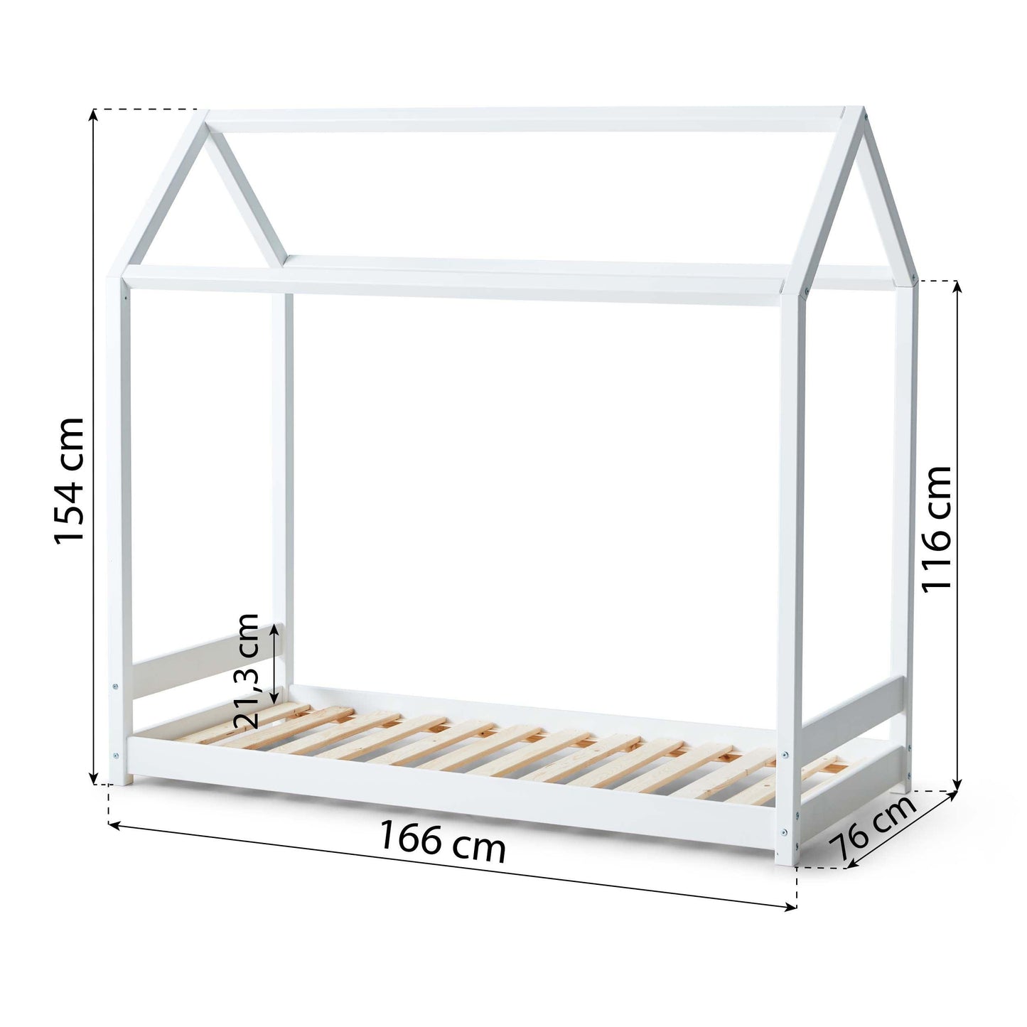 Hoppekids ECO One, House Bed, 70x160 cm, White