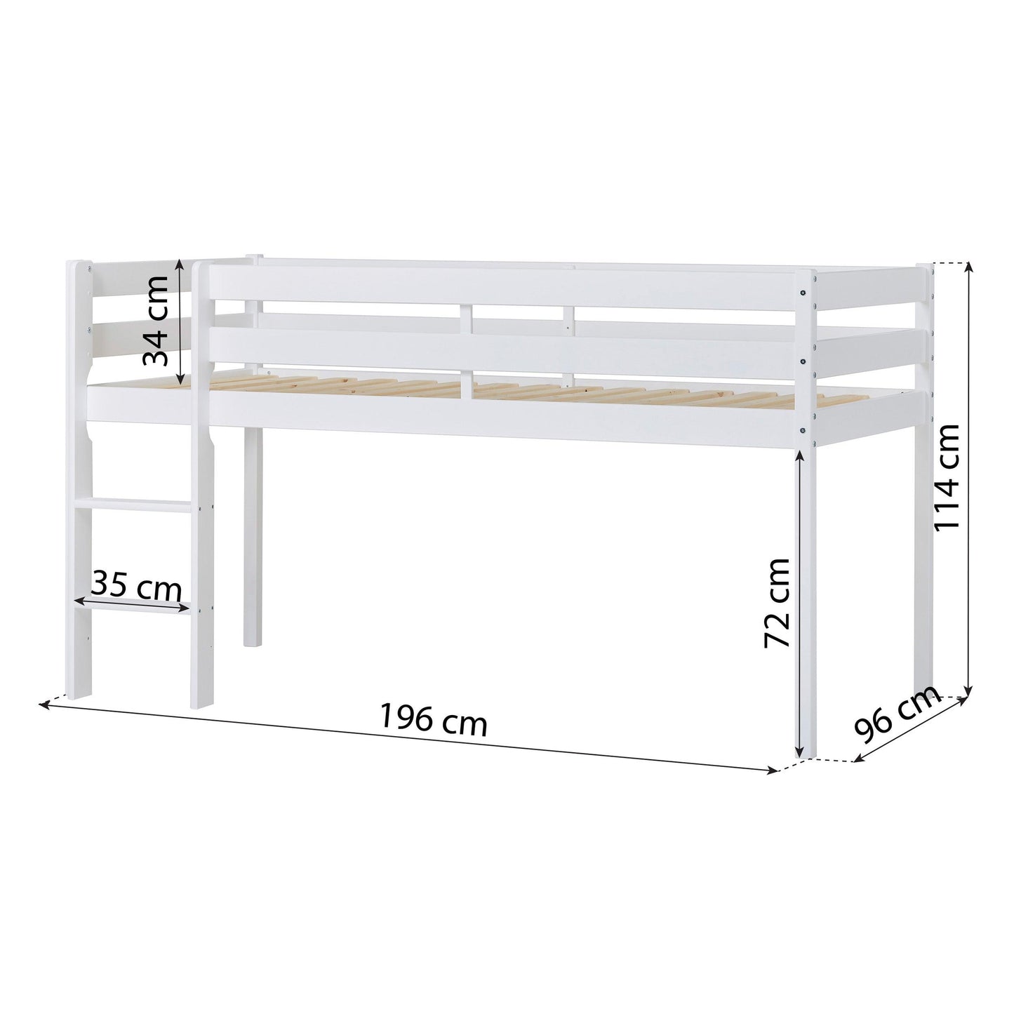 Unicorn Half-High ECO Comfort Bed with Curtain