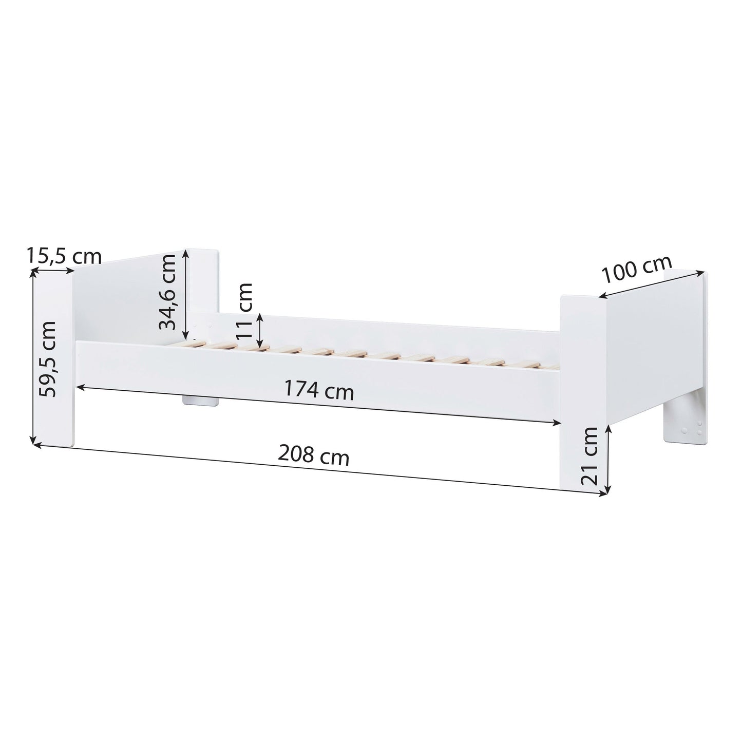 Steens For Kids Junior Bed, 90x200 cm, white