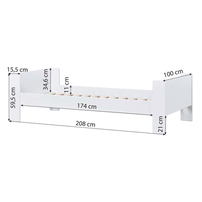 Steens For Kids Junior Bed, 90x200 cm, white
