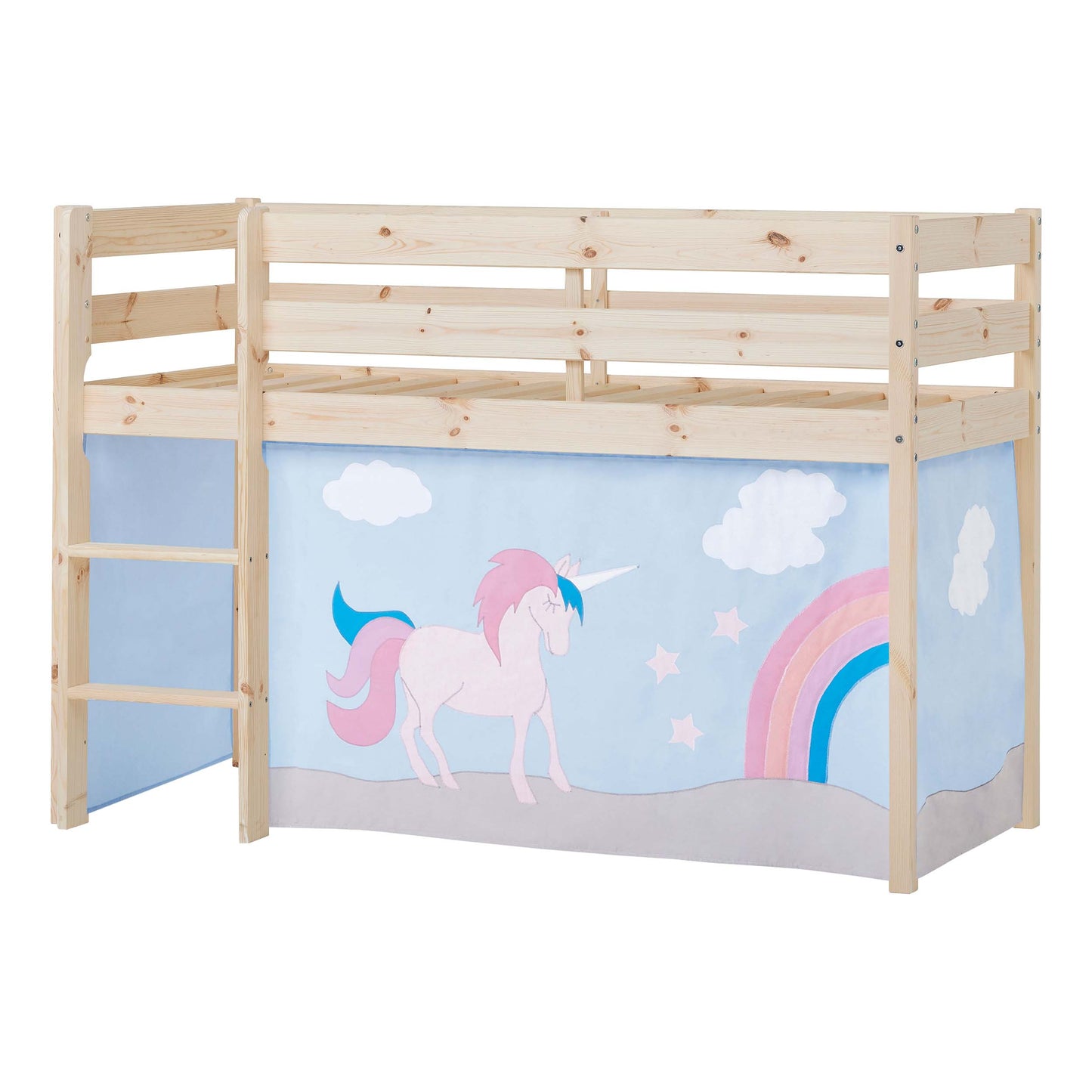 Unicorn Half-High ECO Comfort Bed with Curtain