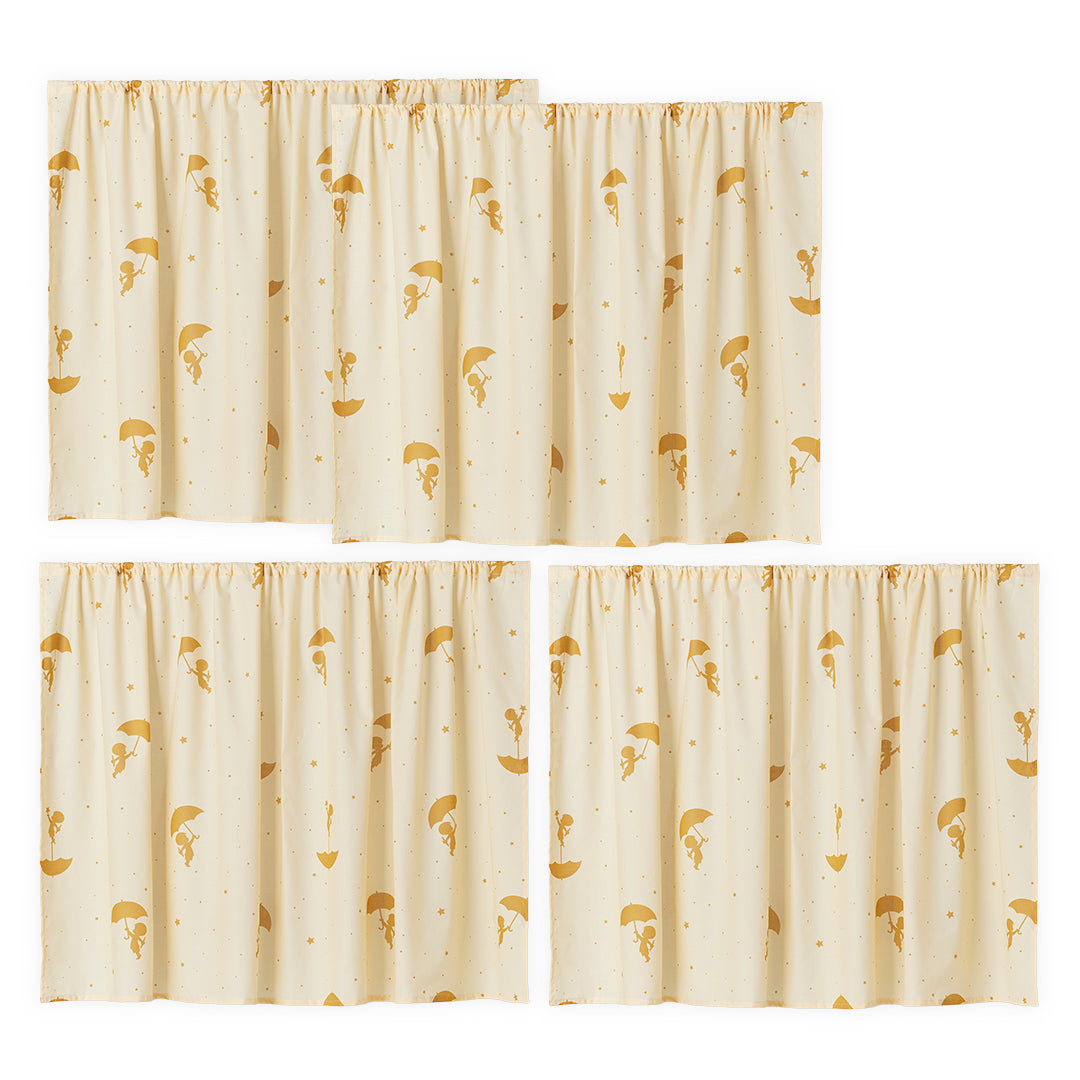 Hoppekids ECO Comfort Mid-High Bed with Yellow Ole Lukoie Bed Curtain