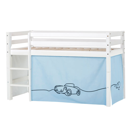 ECO Dream Mid-Height Bed with Cars Bed Curtain