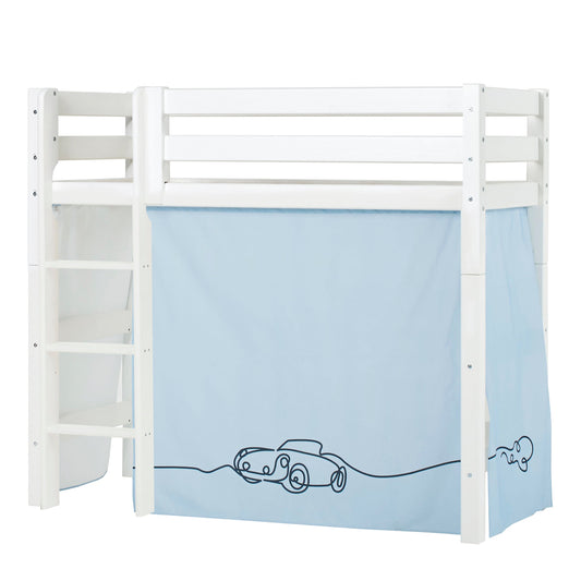 ECO Luxury Mid-High Bed with Cars Curtain from Hoppekids