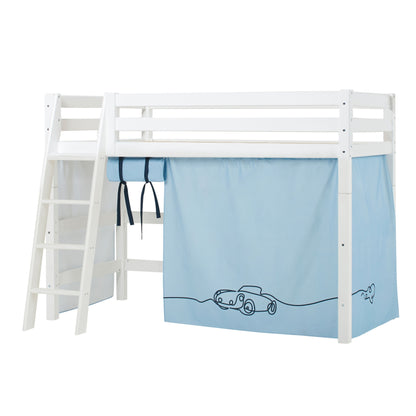 ECO Luxury Mid-High Bed with Cars Curtain from Hoppekids