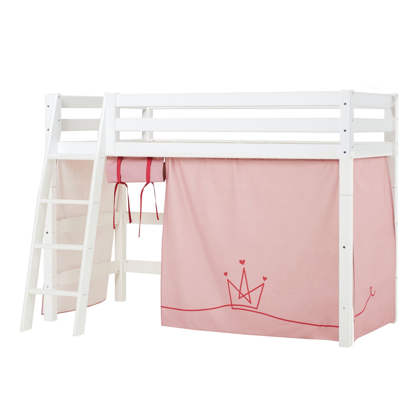 Hoppekids ECO Luxury Mid-High Bed with Princess Bed Curtain