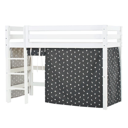 Hoppekids ECO Luxury Mid-High Bed with Pets Granite Grey Bed Curtain