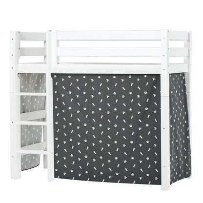 Hoppekids ECO Luxury Mid-High Bed with Pets Granite Grey Bed Curtain