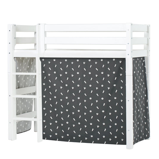Hoppekids ECO Luxury Mid-High Bed with Pets Granite Grey Bed Curtain